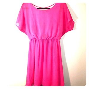 Lush Tank Dress with sheer sleeves